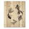 Designart - Monochrome Vintage Fish III - Nautical & Coastal Print on Natural Pine Wood